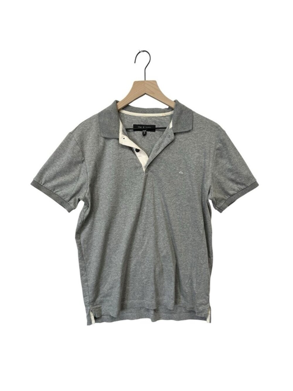 Rag & Bone Mens Heather Gray Cotton Short Sleeve Polo Shirt Size M Medium